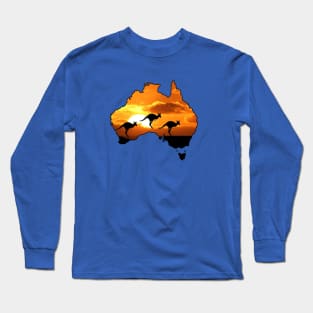 Kangaroo Outback AU Map Long Sleeve T-Shirt